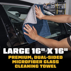CleanStroke Dual-Sided Microfiber Glass Towel