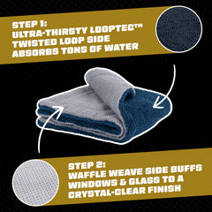 CleanStroke Dual-Sided Microfiber Glass Towel