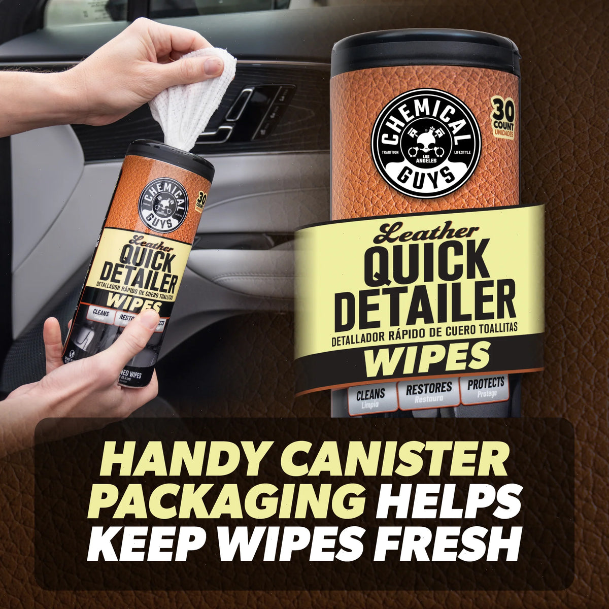 Leather Quick Detailer Wipes - 3-Pack Kit